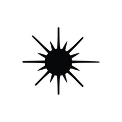 Black starburst icon silhouette on white