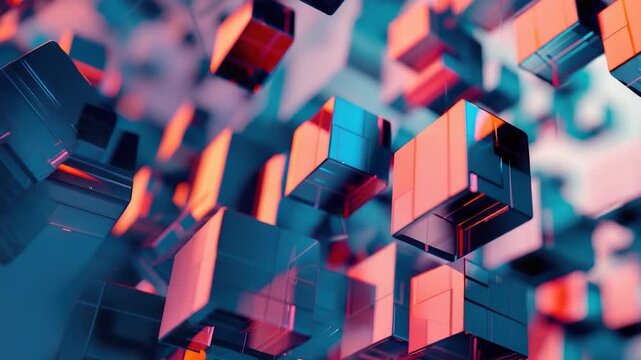 Video A group of cubes suspended in mid-air, creating an intriguing scene