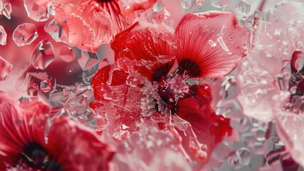 Video A close-up shot of a bunch of bright red flowers, perfect for a decoration or still life