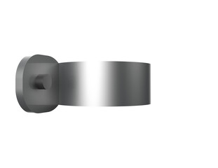 High-Resolution 3D Render of Isolated Dark Metal Industrial Pipe Clamp or Conduit Mounting Bracket on Transparent PNG Background for Plumbing and Electrical System Hardware Component Illustrations.