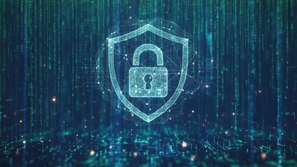 Futuristic cyber security data protection digital lock network safety secure technology encryption firewall data privacy cyber defense information security privacy shield secure system technology - Powered by Adobe