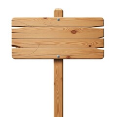 Wooden sign board isolated on white background