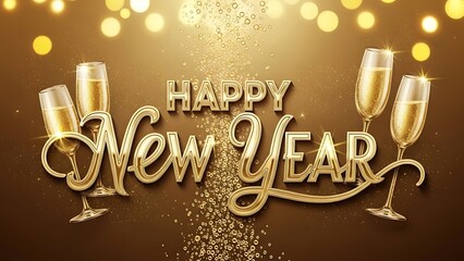 Celebrating the arrival of a new year illustration