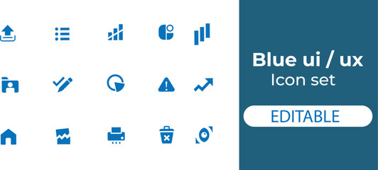 Fototapeta premium Set of blue ui icons