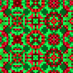 Colorful Latin American background with green and red elements