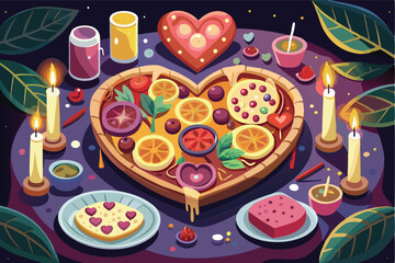 valentine s heart shaped pizza with toppings