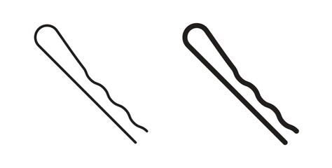 Obraz premium Bobby pin icons. Outline icons vector collection. flat illustrations