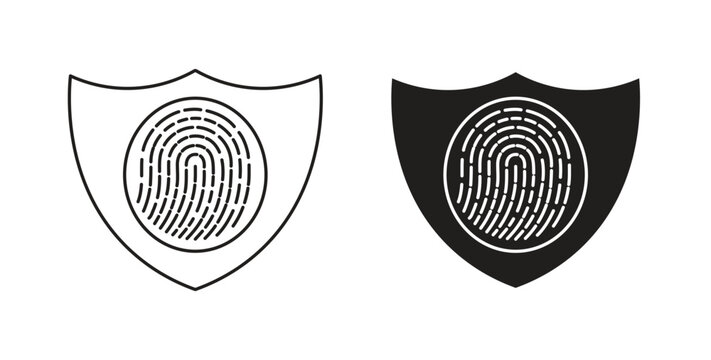 Biometric security icons. Outline icons vector collection. flat illustrations