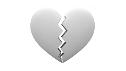 Broken heart icon isolated on transparent background