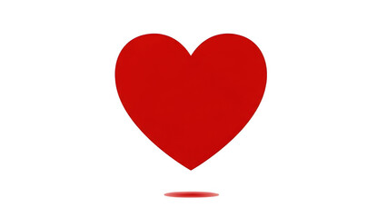 Red heart icon isolated on transparent background
