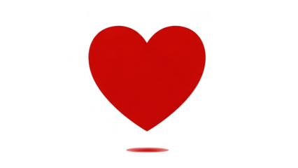 Red heart icon isolated on transparent background