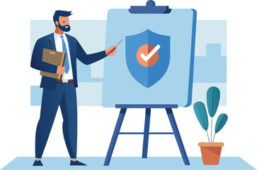 Cybersecurity Analyst Explaining Zero Trust Security Architecture for Corporate Network Protection