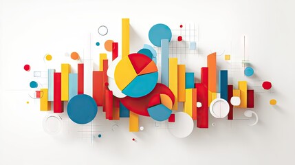 Obraz premium Vibrant Geometric Shapes and Colorful Forms Creating a Modern Abstract Composition for Art, Design, and Creative Projects