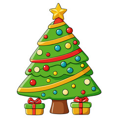 christmas tree with gifts