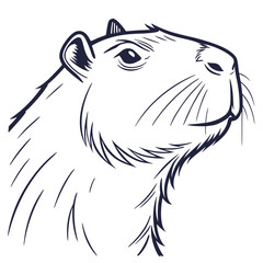 Capybara Line Art Illustration