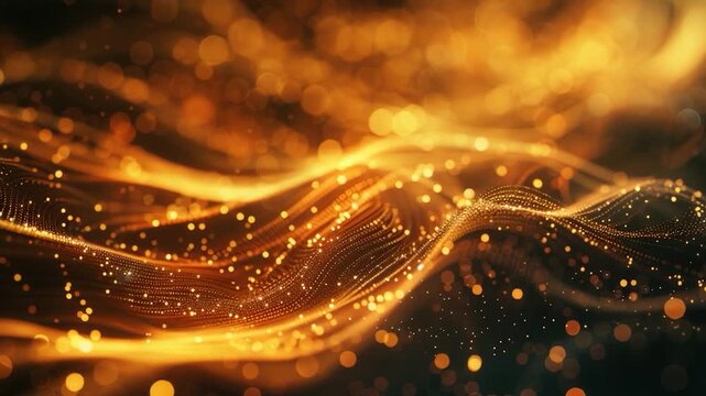 Video A golden wave shape with intricate patterns, perfect for backgrounds or decorative use