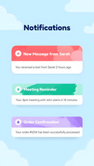 Fototapeta premium A notification center with only three alerts water walked and you are allowed to stop soft digital boundaries