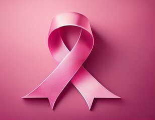 breast cancer awareness month pink background with a ribbon