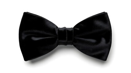 Elegant black bow tie isolated, perfect for formal occasions. This luxurious accessory exudes sophistication and style. The classic design is suitable for events