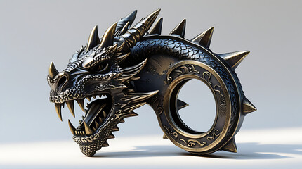 Dragonthemed brass knuckle weapon