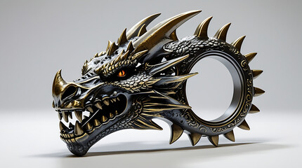 Dragonthemed brass knuckle weapon