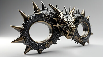 Dragonthemed brass knuckle weapon