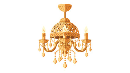 Elegant gold chandelier featuring classic candle-style lights and sparkling clear crystals, exuding a luxurious and antique charm.