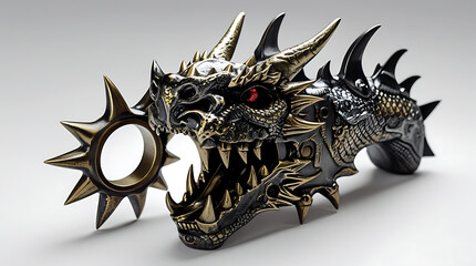 Dragonthemed brass knuckle weapon