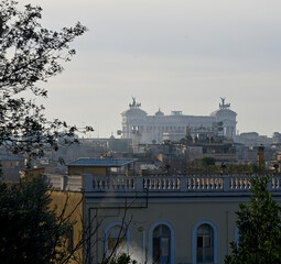 Overlooking the eternal city of  Rome Italy on a fall day.
