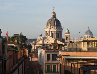 Overlooking the eternal city of  Rome Italy on a fall day.