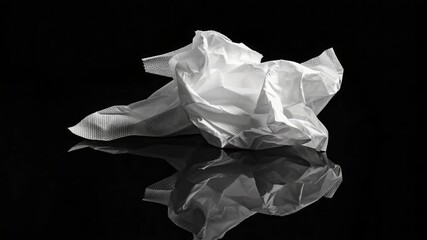 Video A crumbled sheet of paper sits on a table, perhaps discarded or forgotten