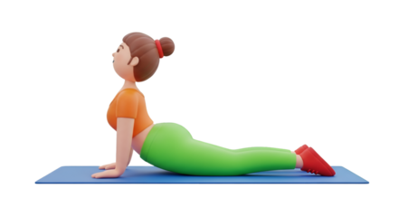 Woman Doing Cobra Pose Yoga Exercise