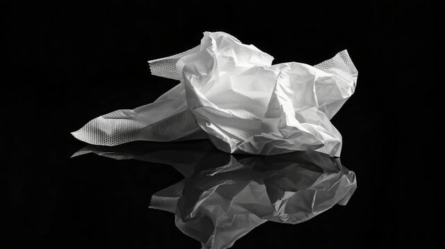 Video A crumbled sheet of paper sits on a table, perhaps discarded or forgotten