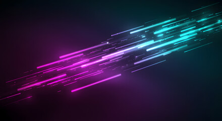 Diagonal Neon Streaks Pink and Teal on Dark Background