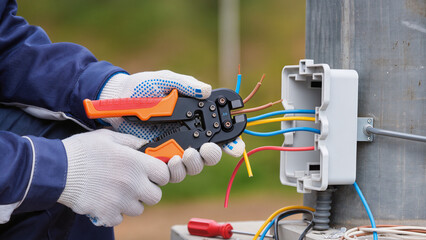 electrician repairing a power supply