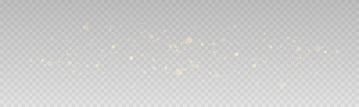 Golden magical dust floats in the dark. Soft glowing particles sparkle with cinematic bokeh. The abstract light feels festive, dreamy, and perfect for fantasy backgrounds.
