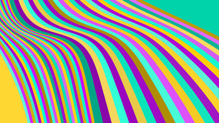 Obraz premium Vibrant Multi-Colored Wavy Stripes Pattern, Funky Optical Illusion Background With Bright & Bold Stripes Design for Modern Art Projects