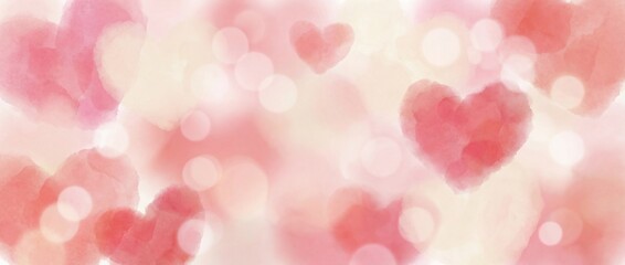 Fototapeta premium Valentine's Day Abstract with Heart Bokeh Pastel for Romantic Design Defocused Background