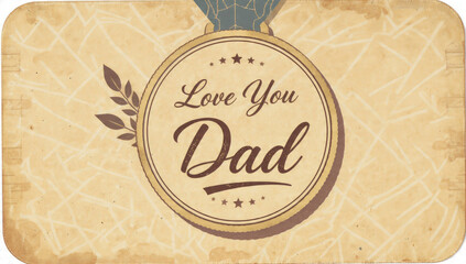 Love you Dad medal vector illustration