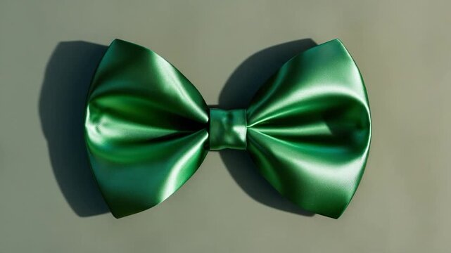 Video A detailed view of a green bow tie with intricate patterns and textures