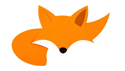 Stylized fox of simple orange silhouette