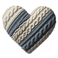 Handmade crochet heart with cable and lace patterns