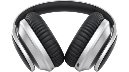 Over ear wireless headphones high resolution PNG isolated on transparent background realistic audio headset cutout for music design branding mockups and digital artwork 