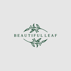 beautiful leaf Logo Design Template Inspiration Stock Vector illustration