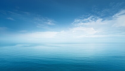 Panoramic Illustration Of Light Blue Sky With Cloudy Haze And Sea On Horizon Serene Minimalistic Design Ideal For Modern Digital Art Wallpapers And Backgrounds For Various Projects
