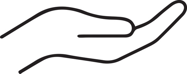 Obraz premium simple line vector icon of a hand on white background