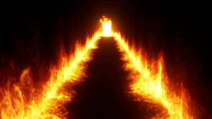 fire burning on black background