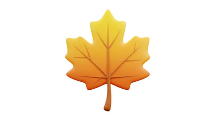 Orange Maple Leaf Illustration Isolated on White Background