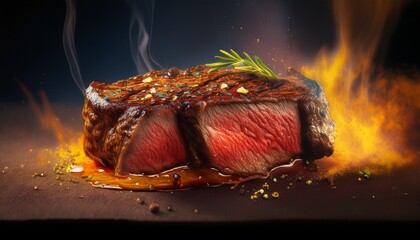 juicy steak with golden brown crispy edges highly detailed and enhanced image for culinary and food enthusiasts