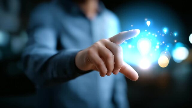 Local search optimization strategy demonstration visualization defocused digital marketing background business benefit concept geographical targeting expertise online